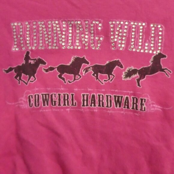 COWGIRL HARDWARE | size 4 | Running Wild Cowgirl Hardware Pink Graphic Tee - Picture 3 of 15